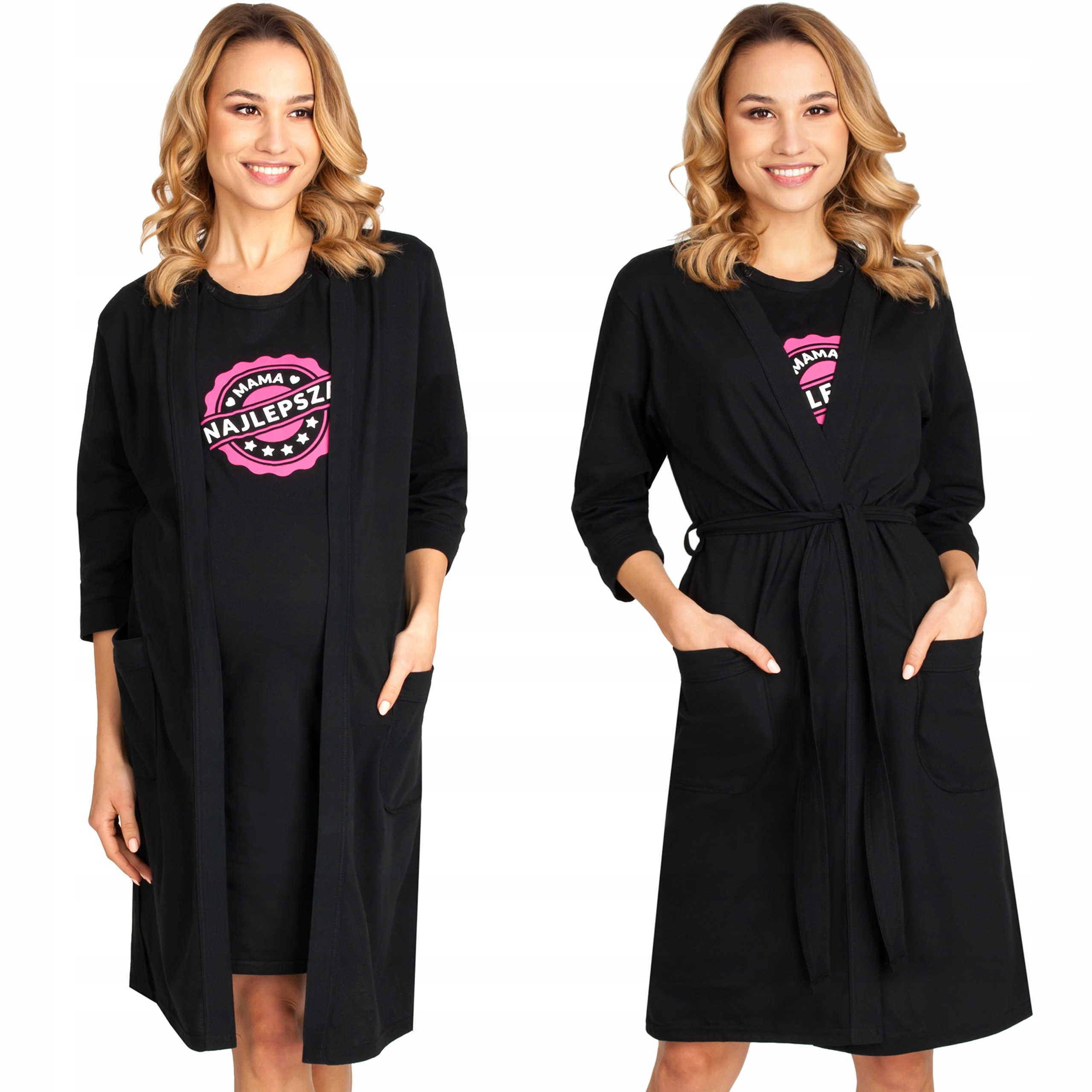 KOSZULA NOCNA SZLAFROK CIĄŻOWY KOMPLET