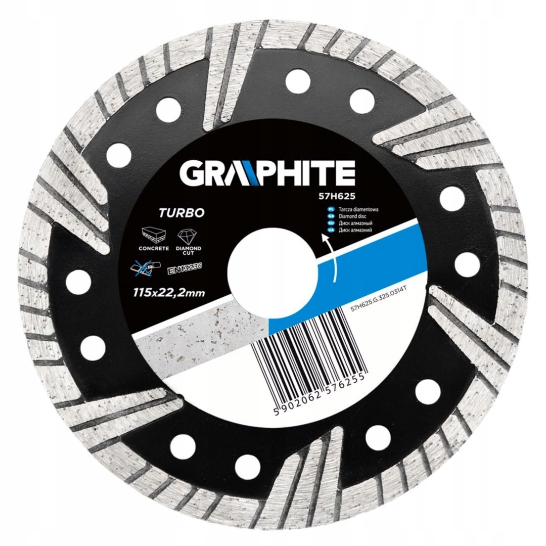

Tarcza diamentowa 115x22.2mm turbo Graphite 57H625
