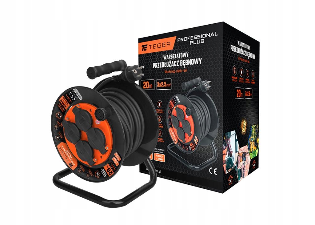 Predlžovací Kábel bubnový, dielenský Professional, 3X2,5 mm, IP44, H05RR-F, cert