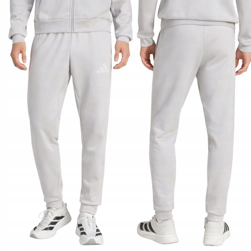 Spodnie Dresowe Męskie Dresy Adidas Sportowe Joggery Bawełniane szare r. L