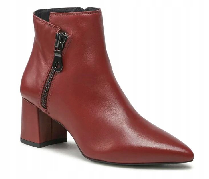 Geox Botki Damskie Bordowe Skórzane Obcas 41 1S6A
