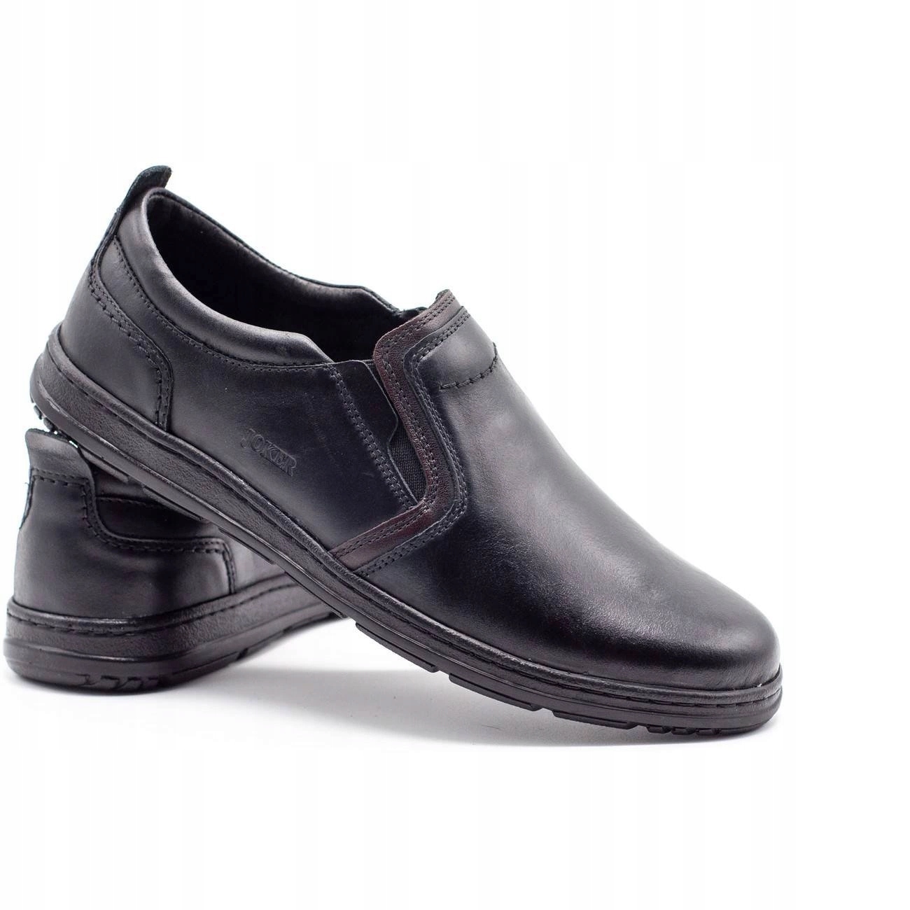 Pánské kožené nazouvací boty Joker 535 černé, polský výrobek 43