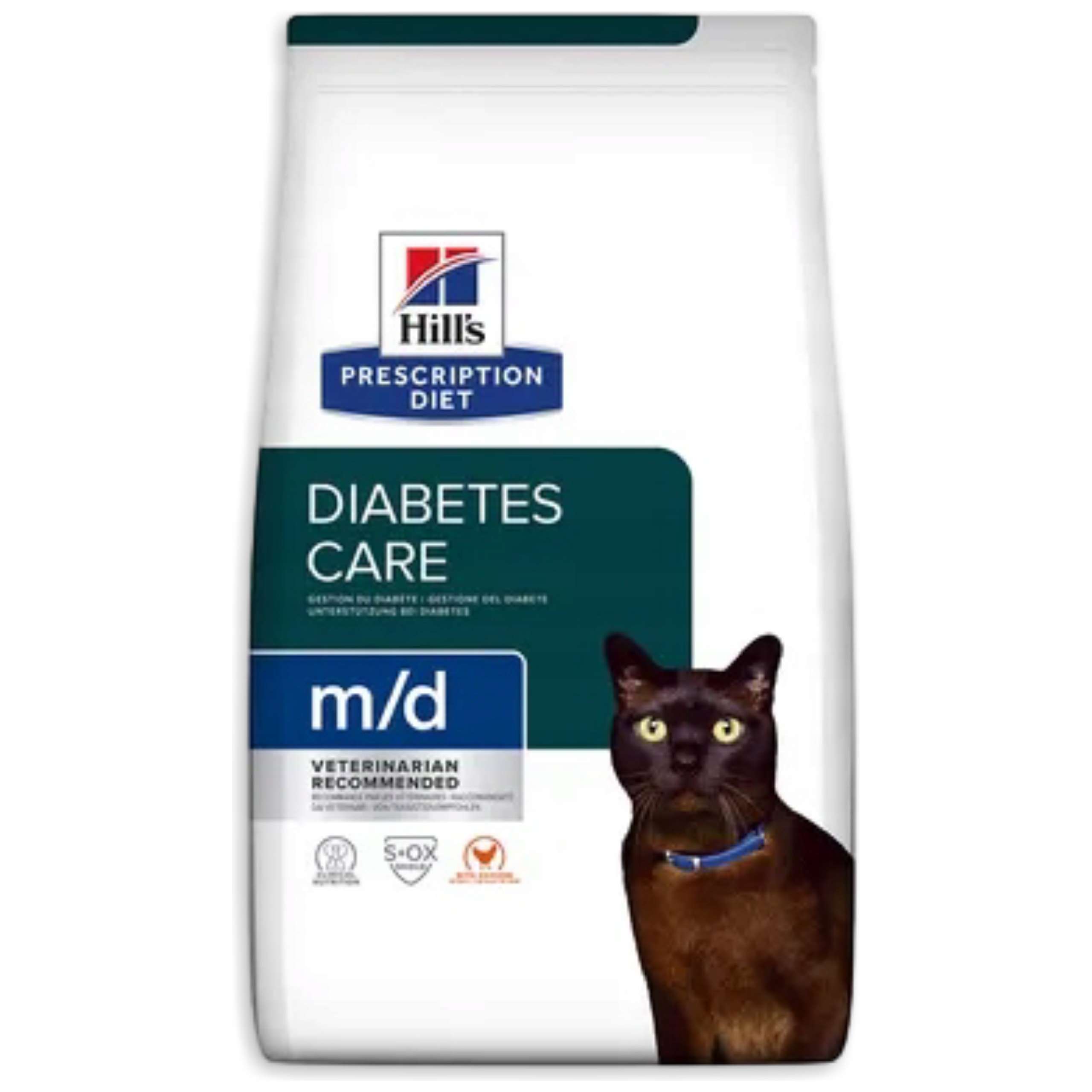 Hill's Pd Feline M/D New 1,5kg suché krmivo pro kočky s cukrovkou a nadváhou