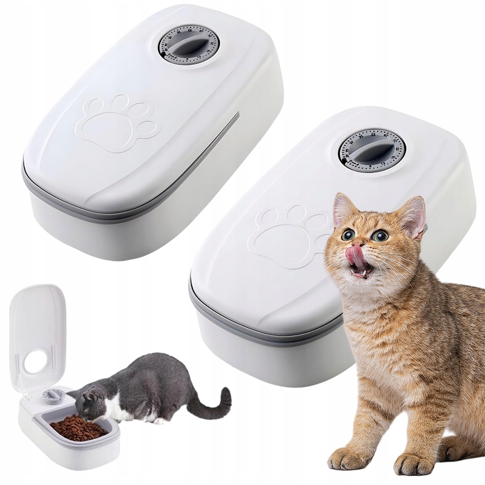 Levně Automatický Časovač Pro Kočky A Psy S 2X Mřížkou Na Jídlo 350 ML, Praktický