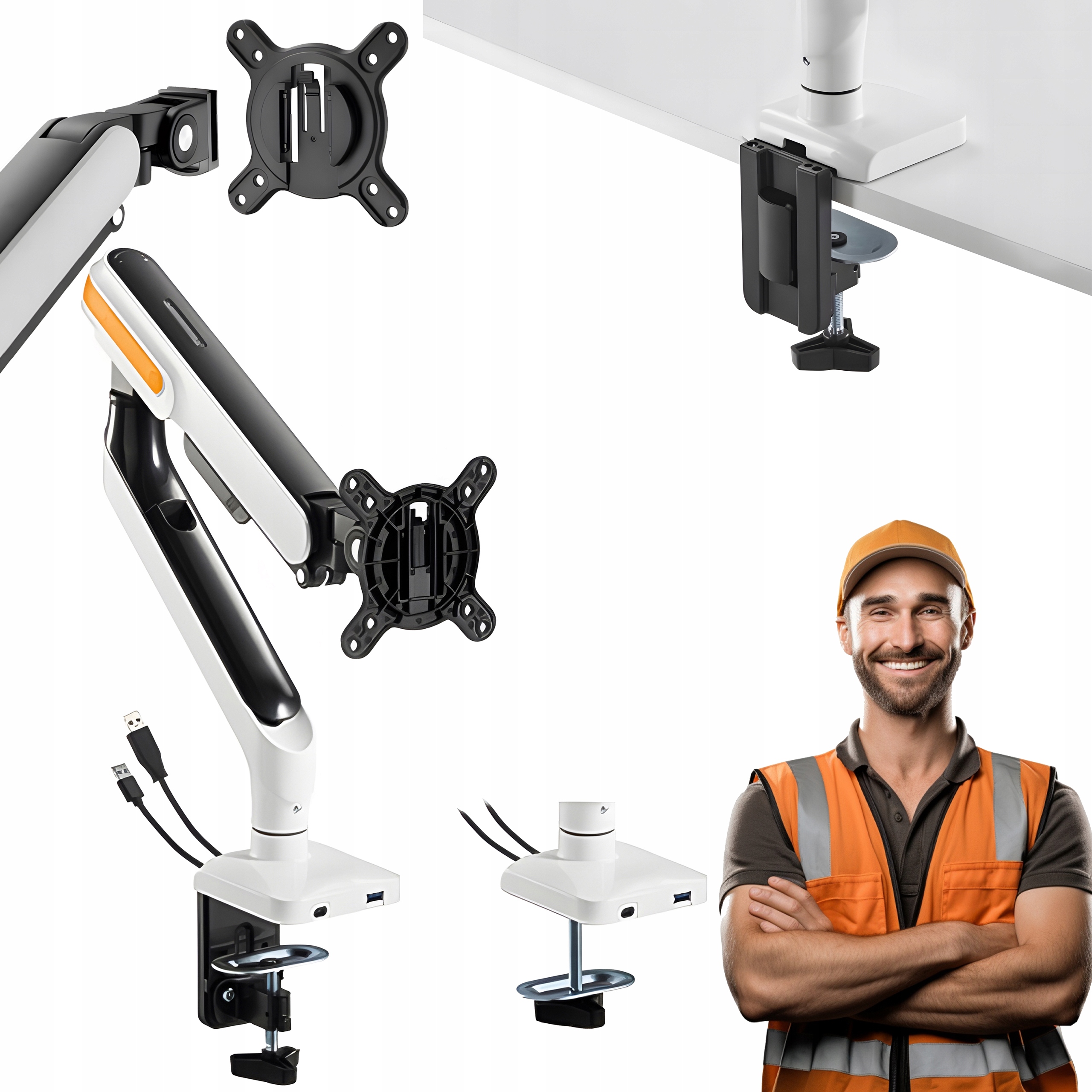 Stojan Na Monitor Jednoduchý 17" 32" Standard Vesa 2X Vestavěné Usb Porty