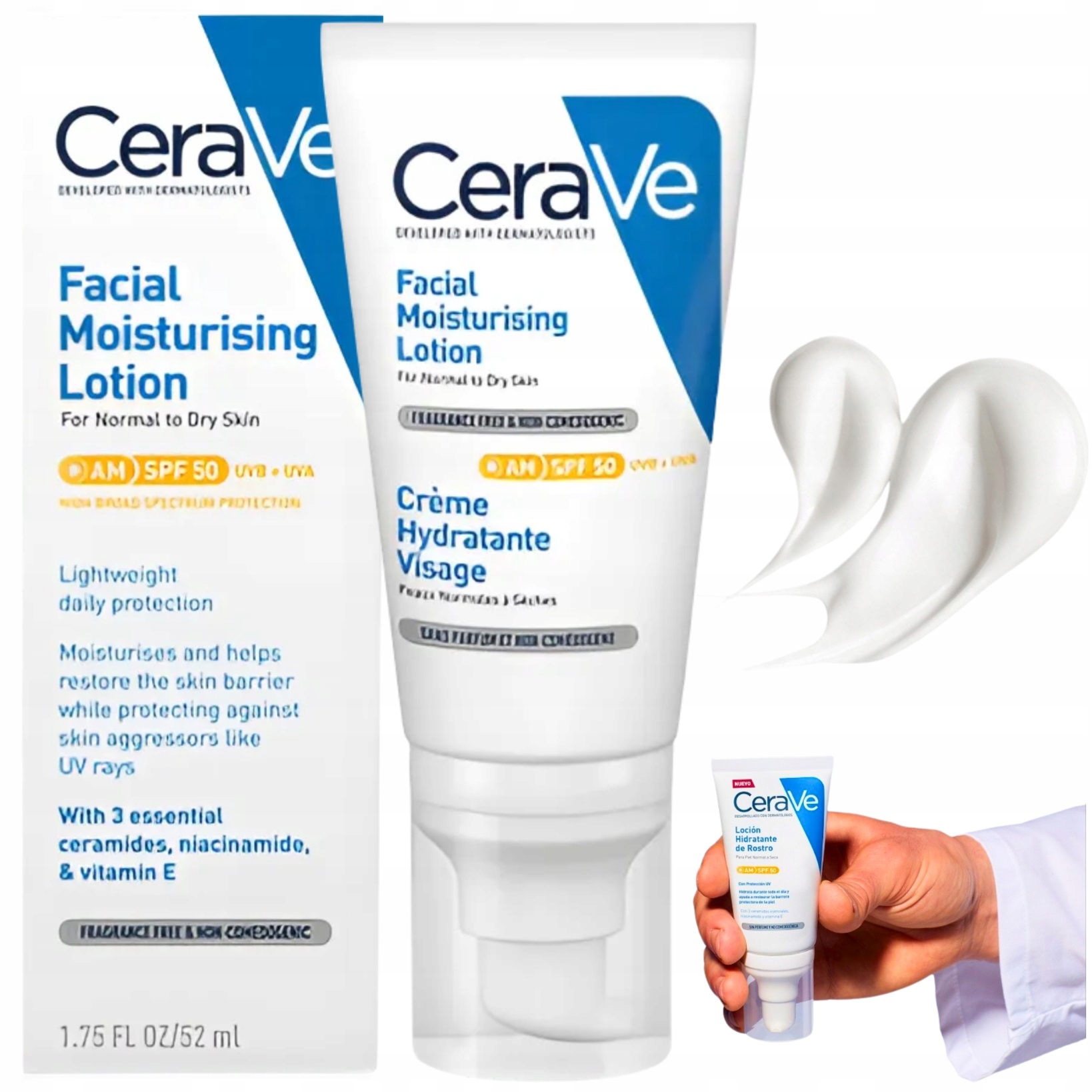 CeraVe Nawilżający Krem do Twarzy SPF50 52ml