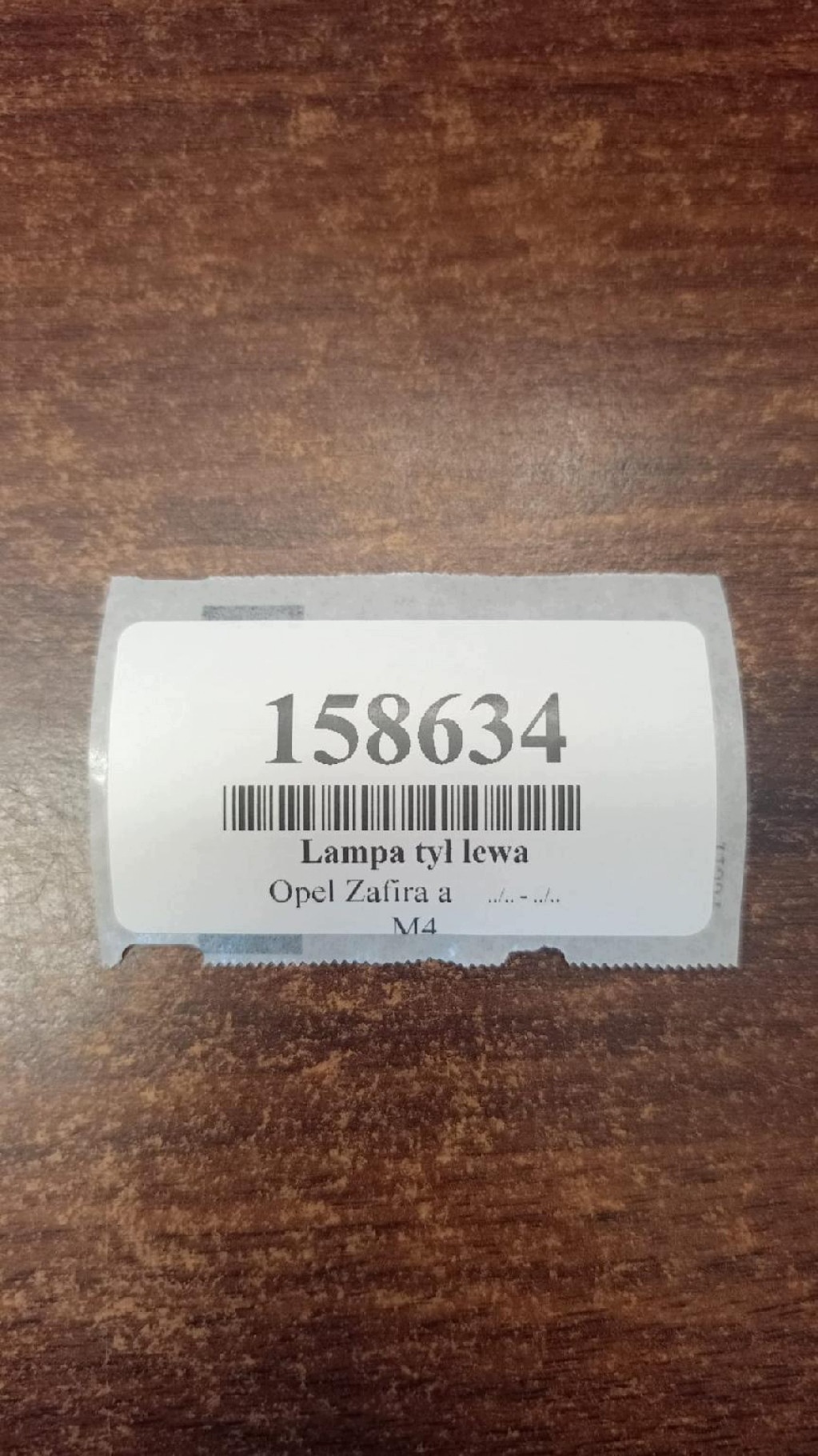 OPEL ZAFIRA A light left rear part