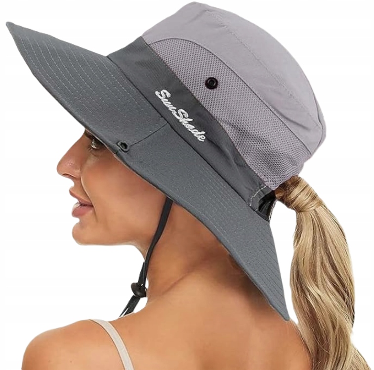 KAPELUSZ DAMSKI LETNI PRZECIWSŁONECZNY Z MIEJSCEM NA KUCYK KITKĘ CZAPKA