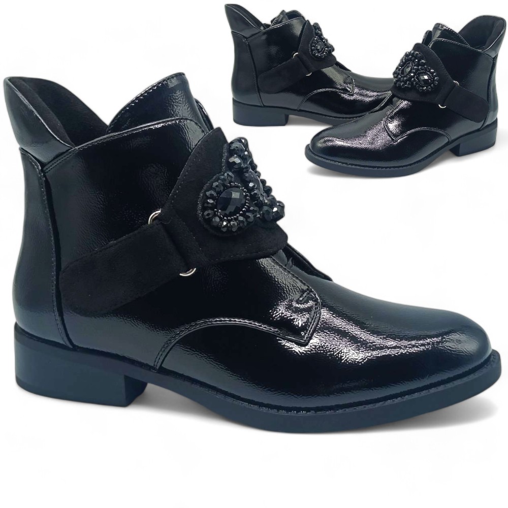 Dámské polobotky 37 Kotníkové Boty Boty Podzimní černé pohodlné Barski módní