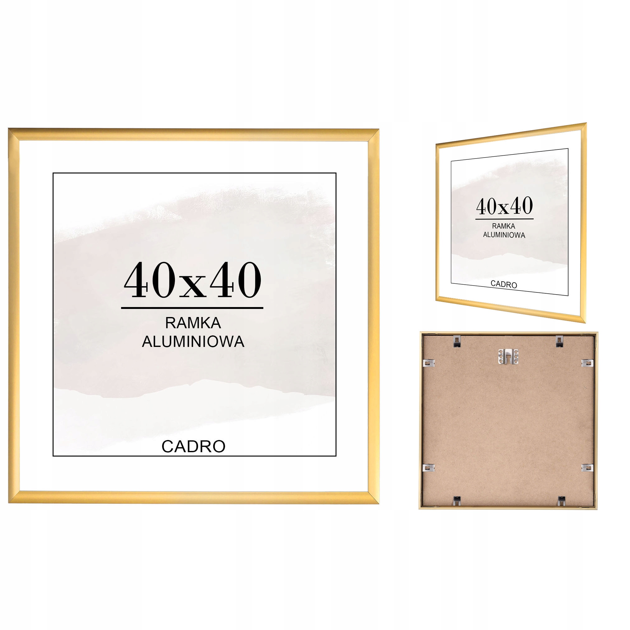 

Ramka 40x40 ramki na zdjęcia aluminiowa złota