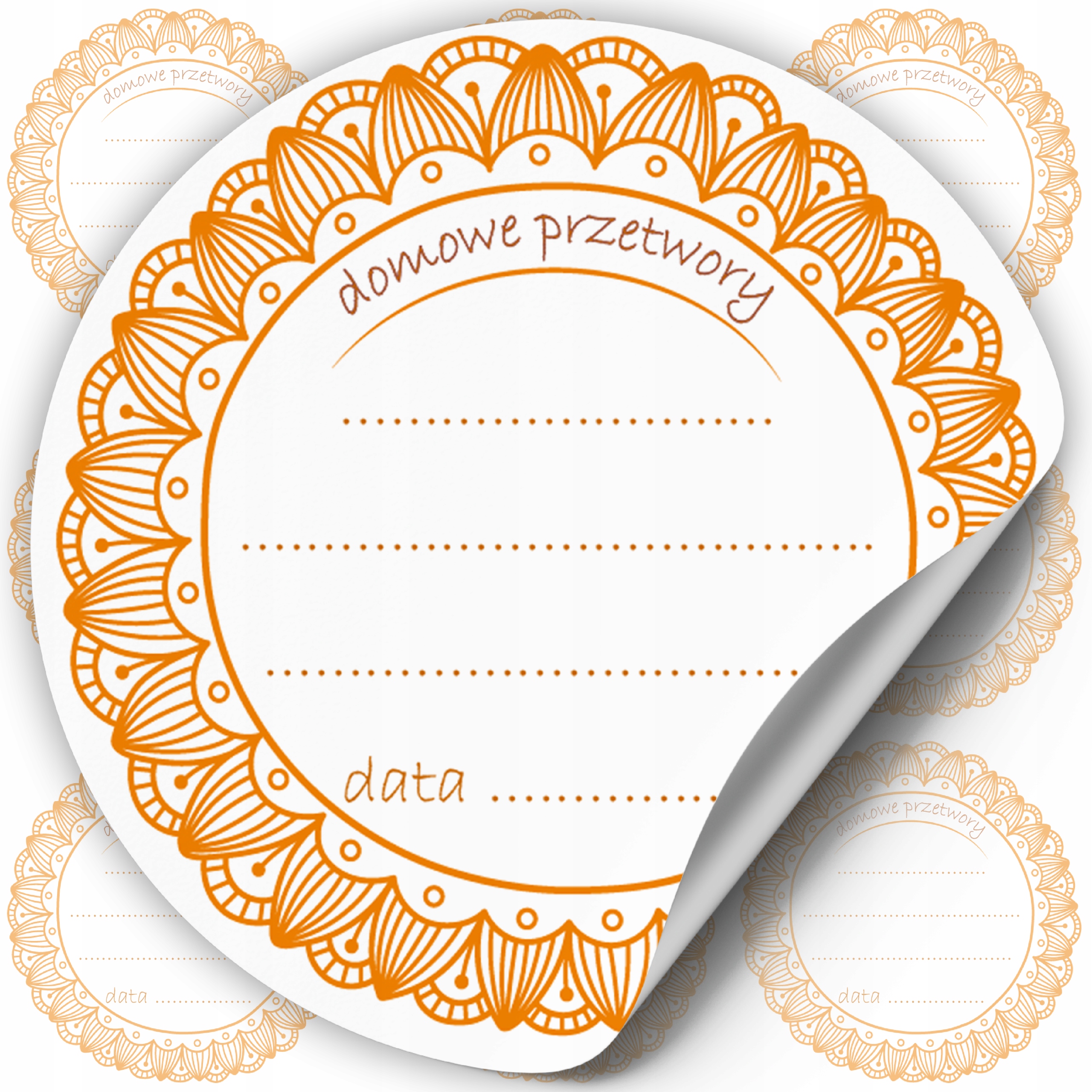 

naklejki na przetwory 48szt etykiety zaprawy 6cm