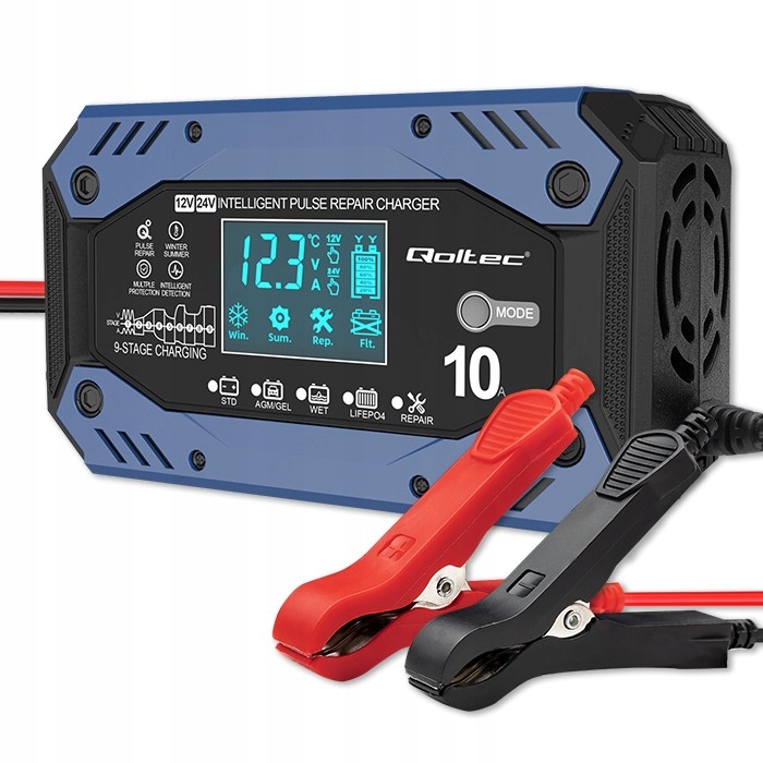 Inteligentna ładowarka Qoltec do akumulatorów 12-24V 10A