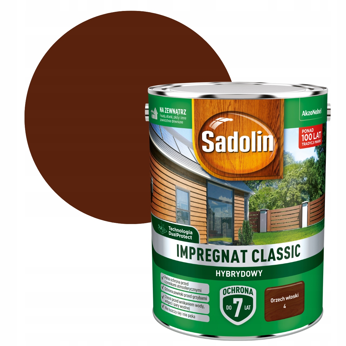 Sadolin Classic Impregnat Hybrydowy Do Drewna 4,5L Orzech Włoski