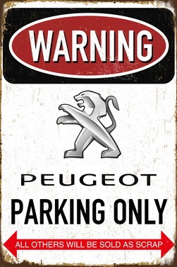 

Tablica Ozdobna Blacha Peugeot Parking Only