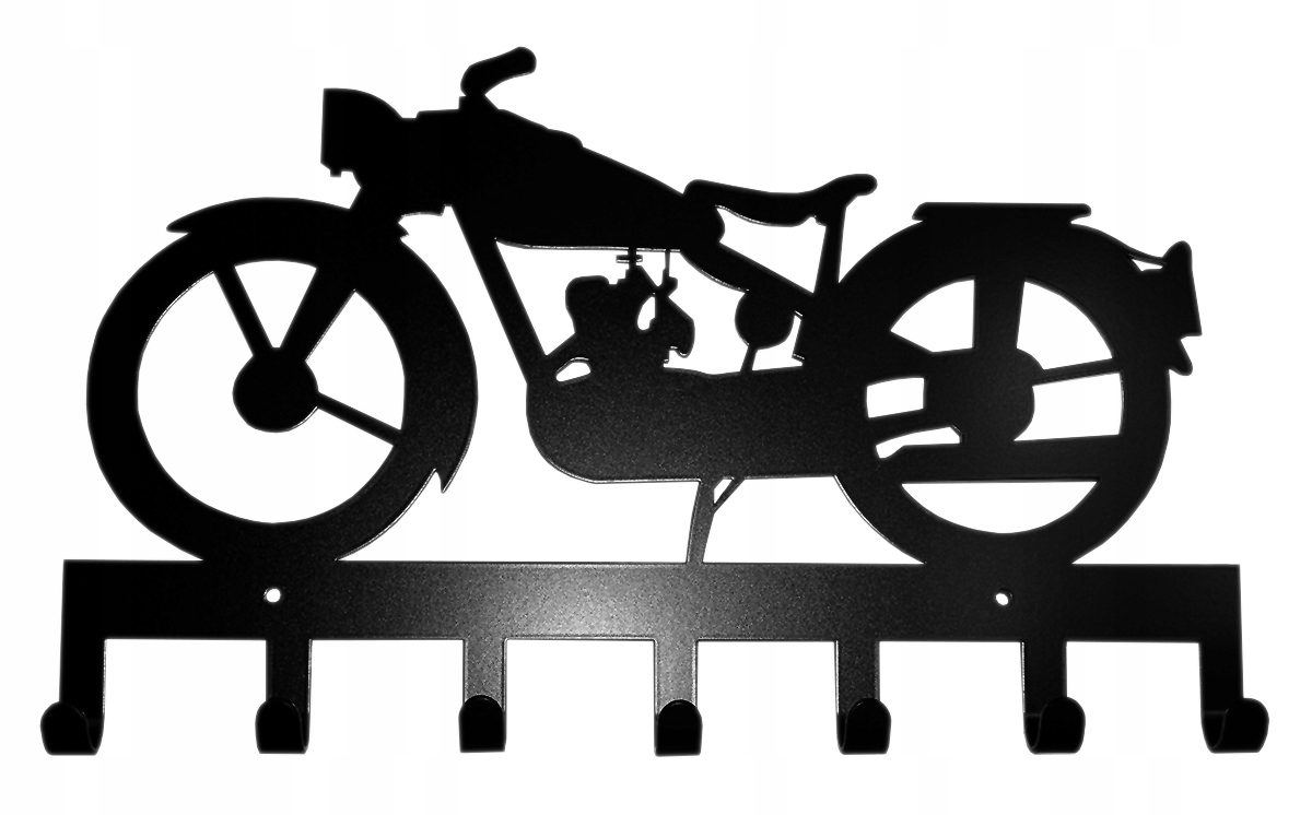 Věšák na oblečení, držák na klíče, háček Moto Černý