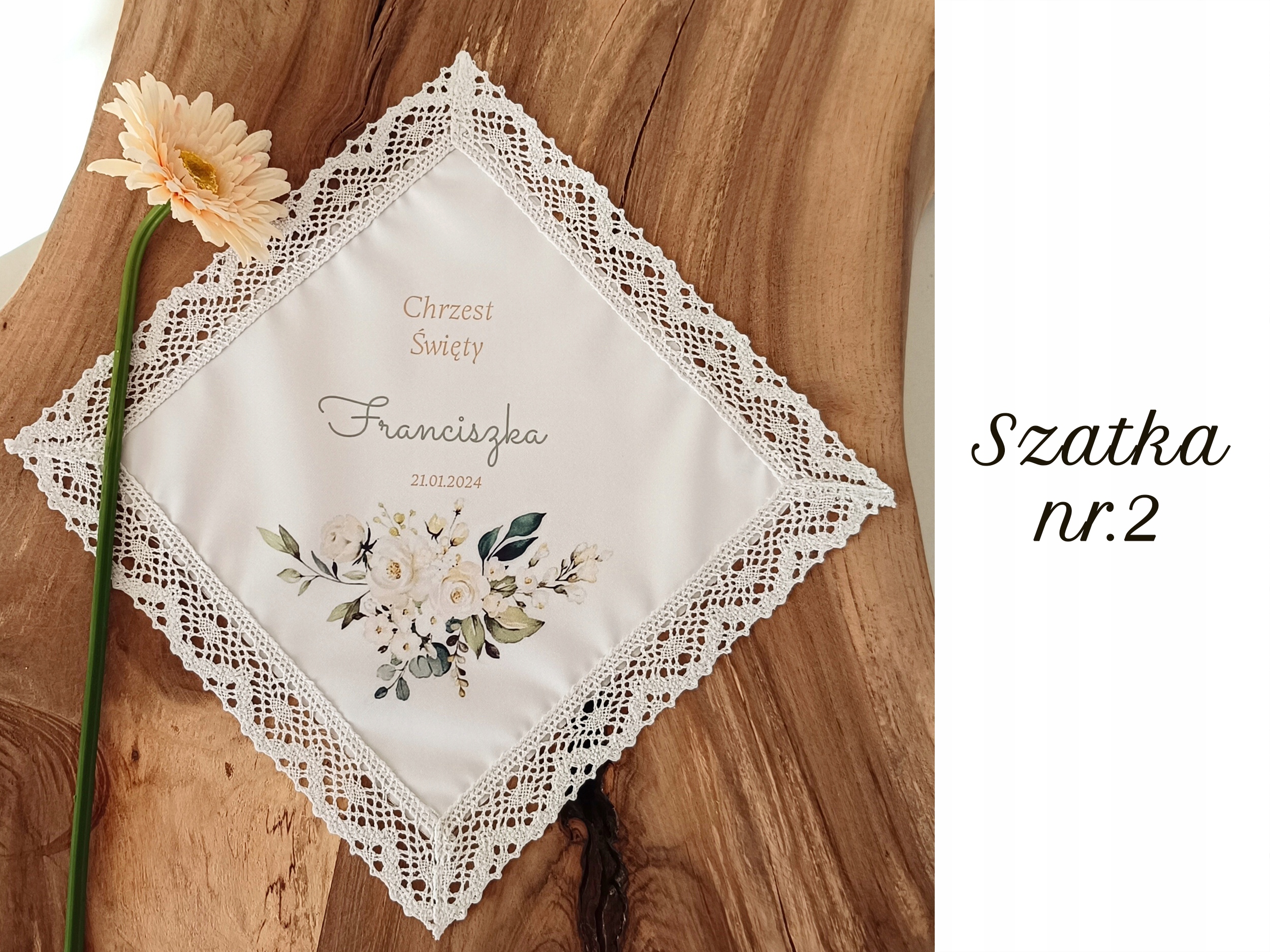 SZATKA DO CHRZTU ŚWIĘTEGO imię i data Stan opakowania oryginalne