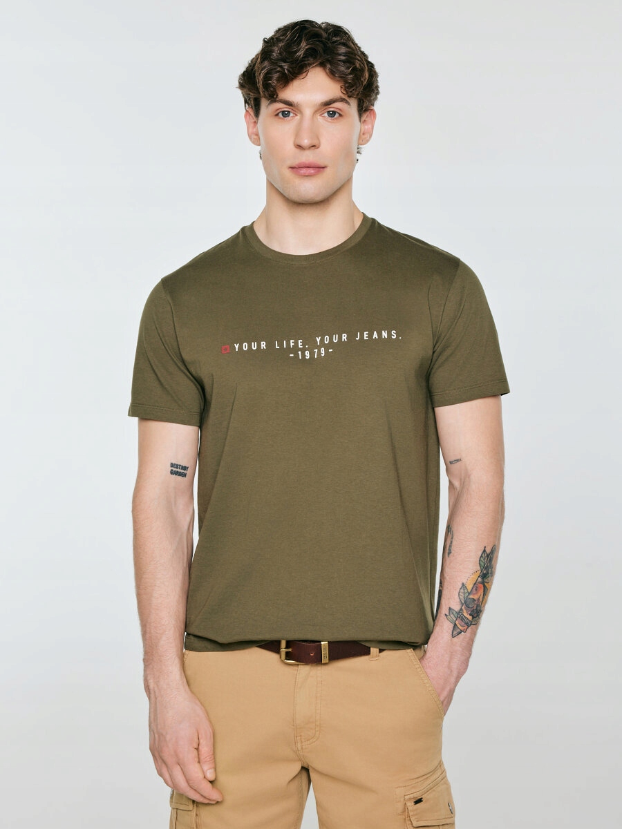 Big Star Tričko s s potiskem khaki Oliver 303 S