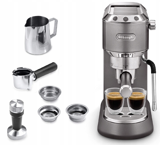 Ciśnieniowy Ekspres kolbowy do kawy spieniacz Slim DeLonghi EC885.GY
