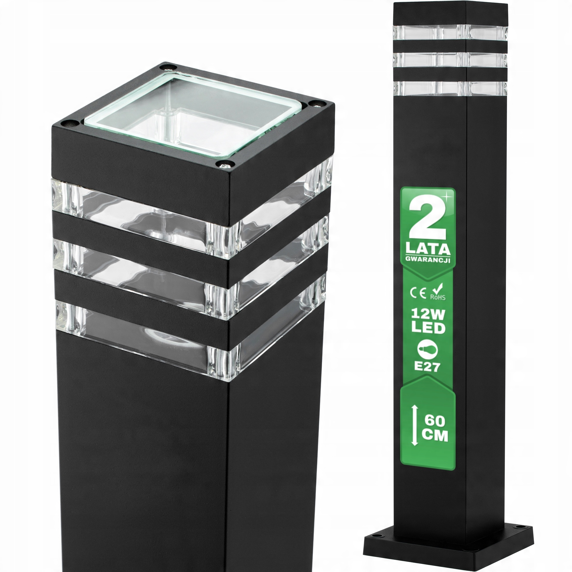 

Lampa Ogrodowa Stojąca E27 Zewnętrzna Słupek 60cm