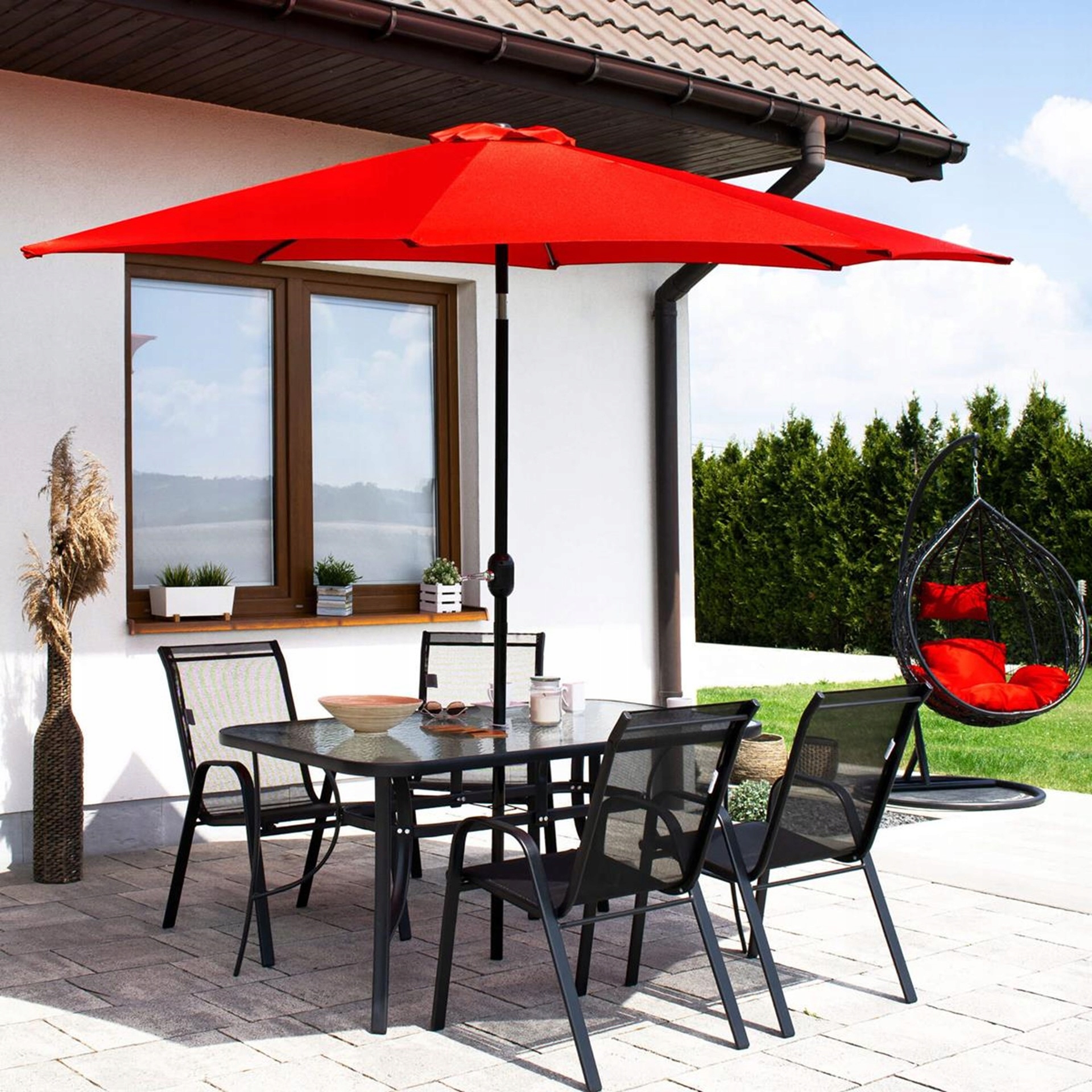 2szt. KRZESŁO OGRODOWE BALKONOWE FOTEL NA TARAS OGRÓD MOCNE CZARNE ZESTAW Marka Springos