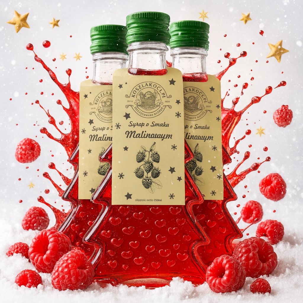 Butelka Choinka Syrop O Smaku Maliny 250 ML Dla Rodziny x20