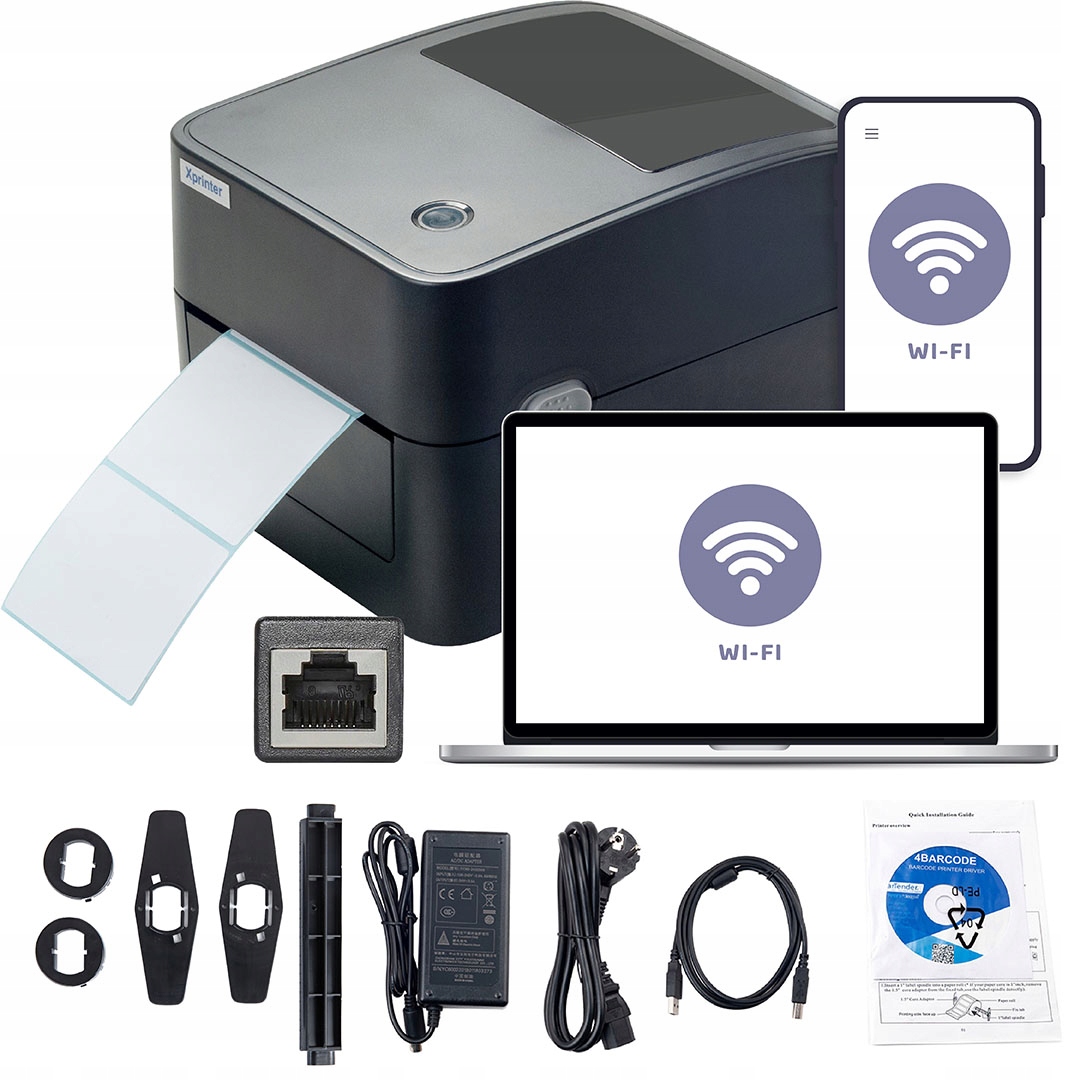 Xprinter Drukarka do etykiet termicznych kurierskich WiFi Lan Usb A6 100mm