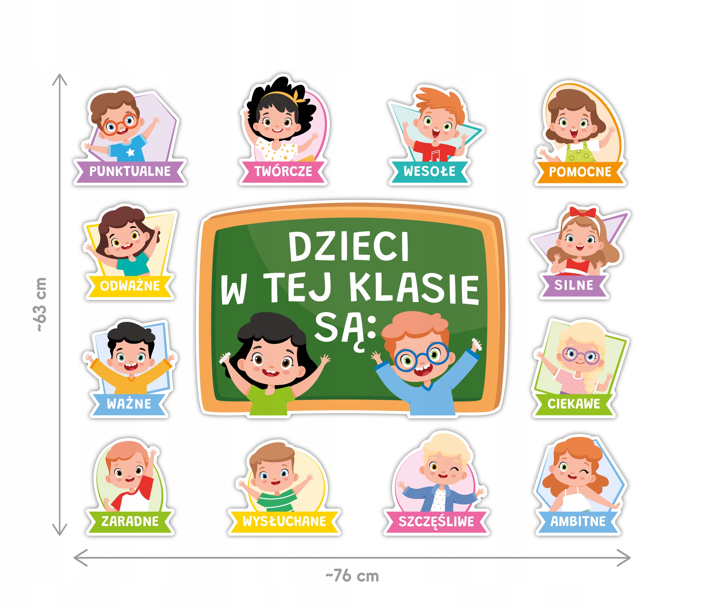 DEKORACJA SZKOLNA DRZWI GAZETKA OKNO - DZIECI W TEJ KLASIE SĄ...13elem. EAN (GTIN) 5905080747423