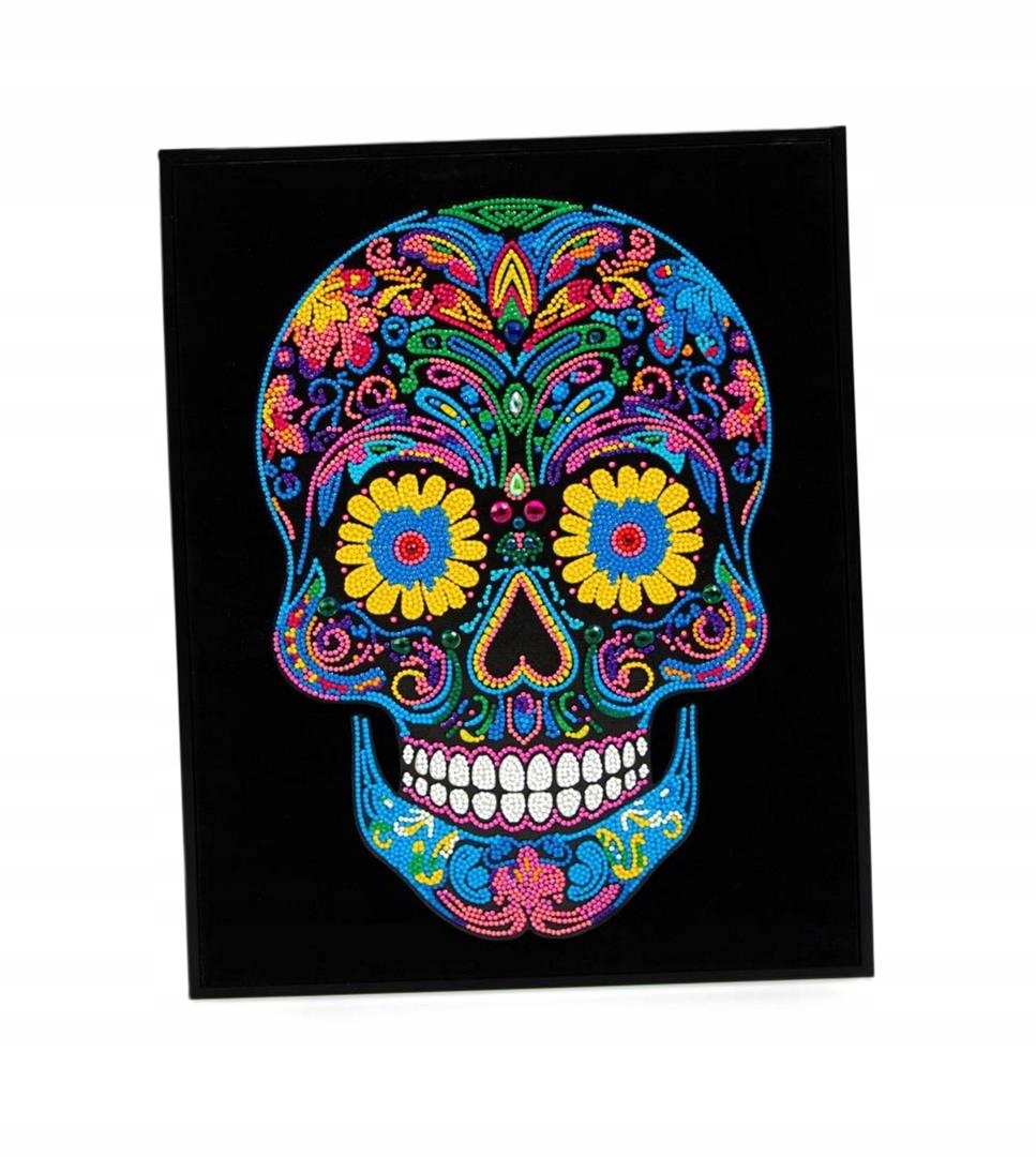 DIAMOND DOTZ - ADULTS FLOCKED NEON SUGAR SKULL