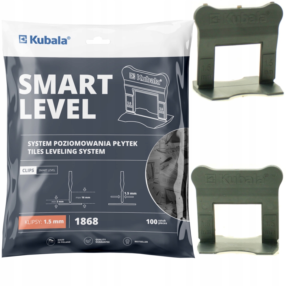 

Kubala System Poziomowania Klipsy 1,5mm 100 Sztuk