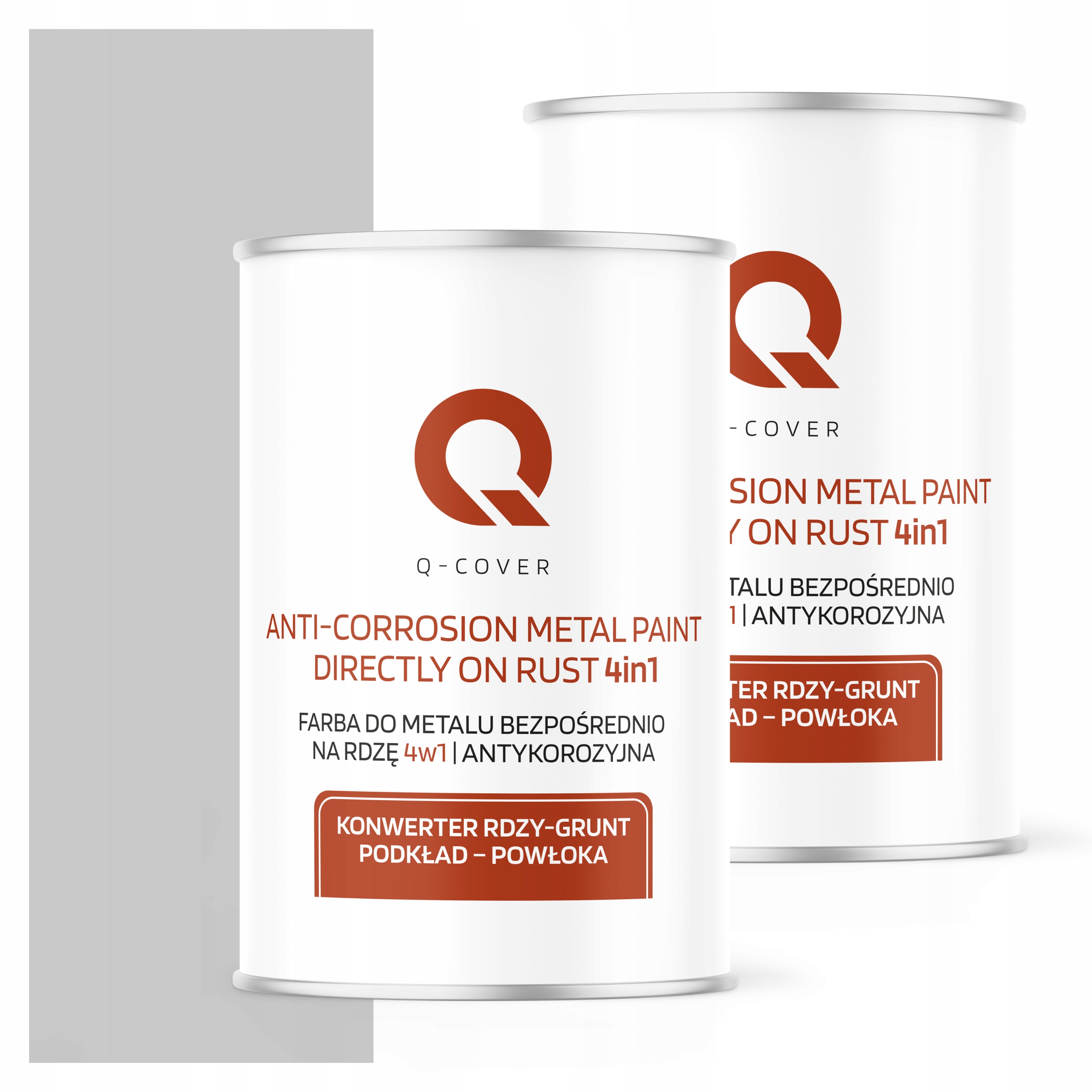 Farba Priamo na hrdzu Kov Pozinkovaný Hliník Oceľ 1L 4v1 Satén Šedá Mliečna