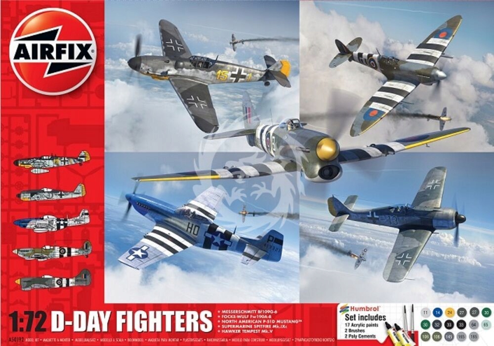D-Day Fighters 4 modely barvy a lepidlo Airfix A50192 měřítko 1/72