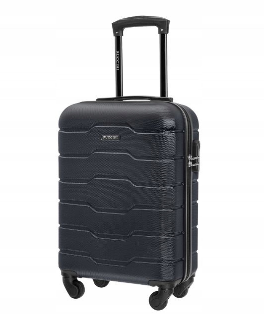 Walizka kabinowa na kółkach Puccini Alicante ABS024C-1 Czarna 54.5x35.5x20