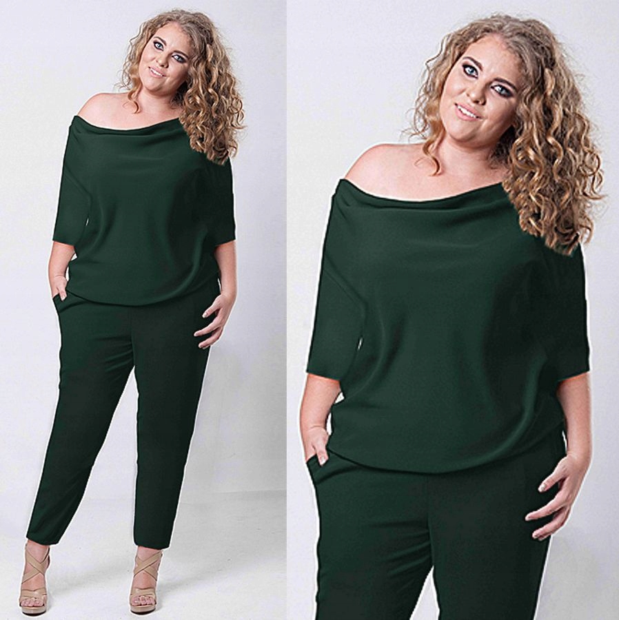 Elegantní zeštíhlující kombinéza na Svatební Hostina Plus Size (48-54) tu 52 6XL