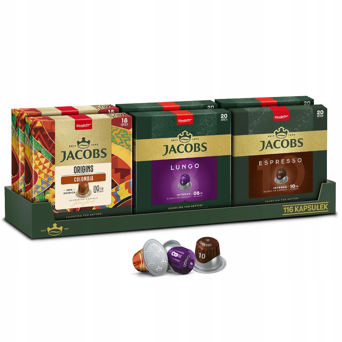 Kapsułki Jacobs do Nespresso(r)* Lungo, Espresso, Origins 6 opakowań