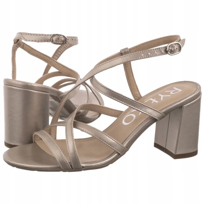 Kožené dámské sandály Ryłko Platinové 7NG27_T9 Gold Zlaté