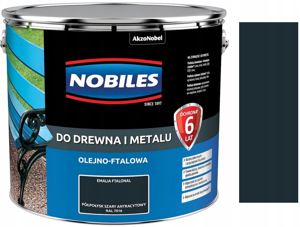 Nobiles Ftalonal Szary Antracytowy 7016 10L