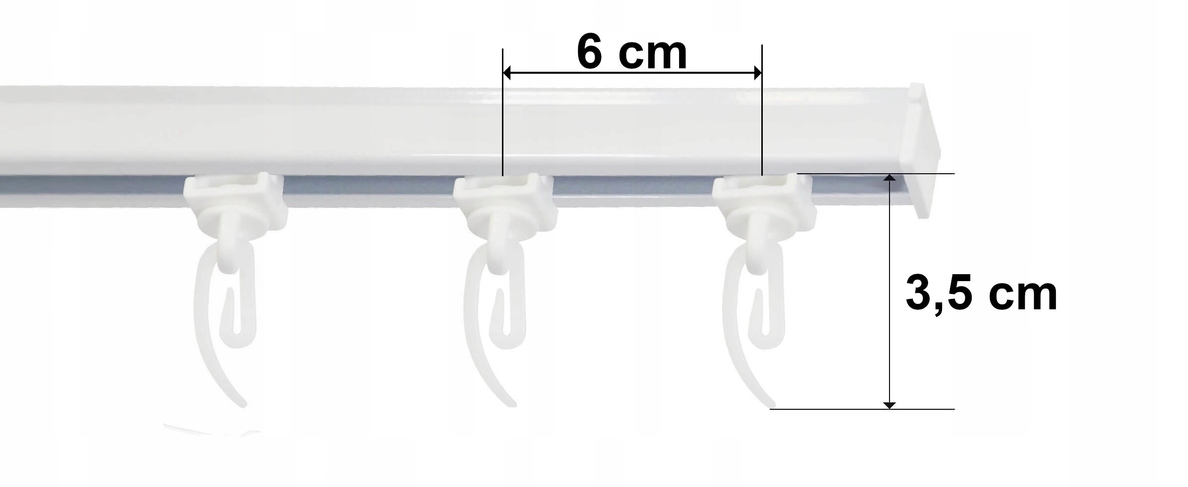 Karnisz sufitowy pojedynczy SZYNA SUFITOWA ŚCIENNA ALUMINIOWA biała 320 cm Rodzaj szyny jednotorowa
