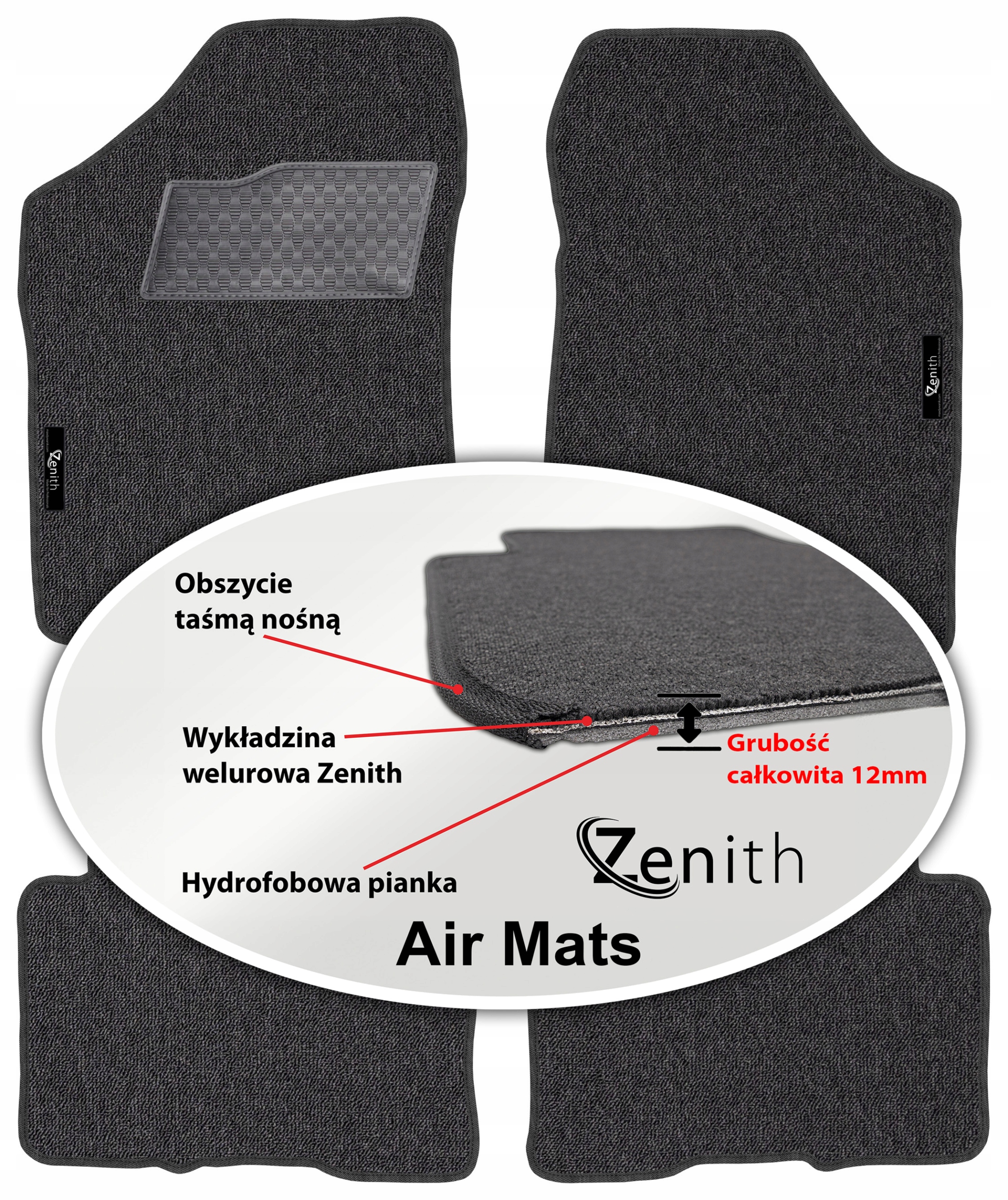 Kia Carens III 5os 2006-2013 Velúrové koberčeky do auta Zenith Air Mats