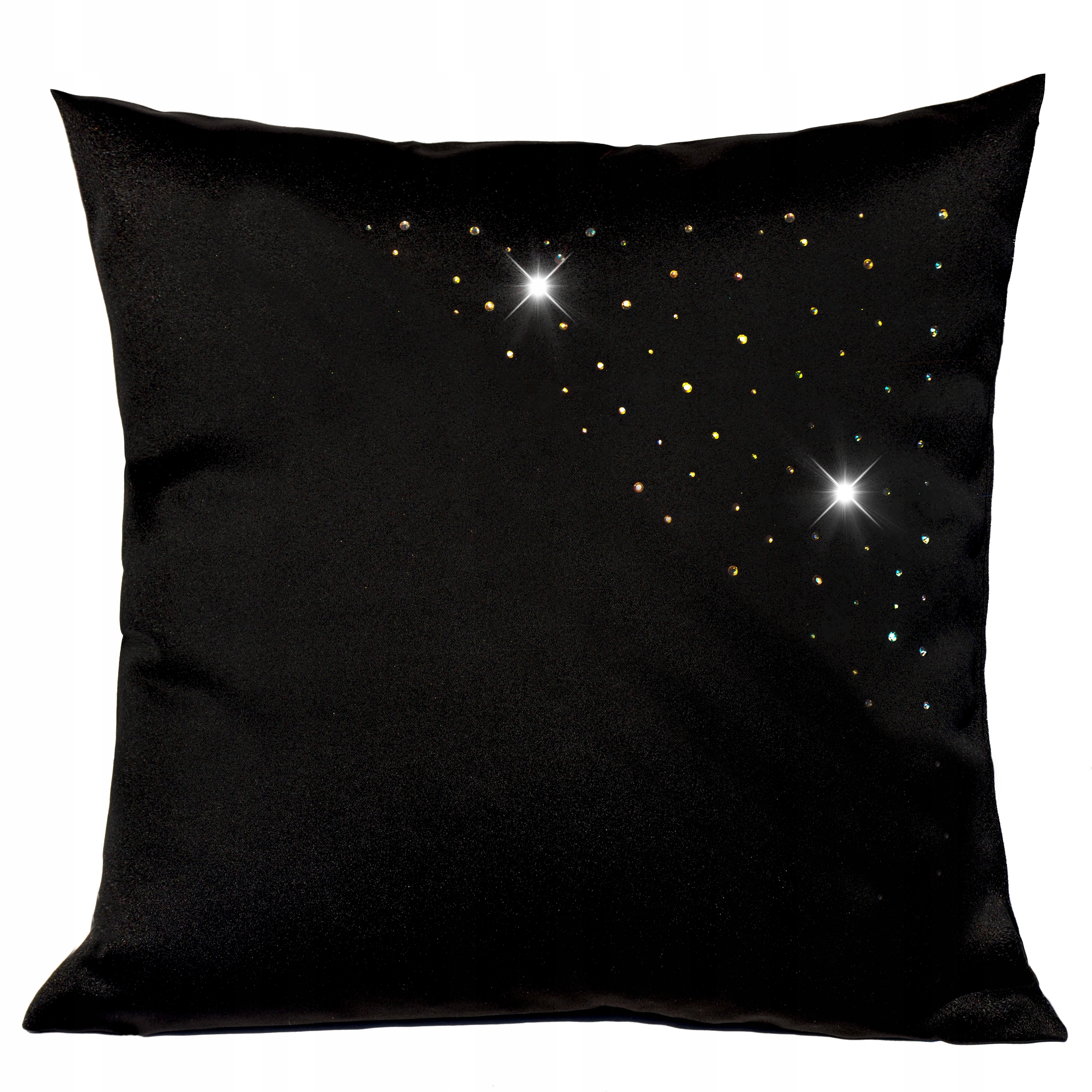 poszewka dekoracyjna z cyrkoniami KRYSTAL 45x45 czarna