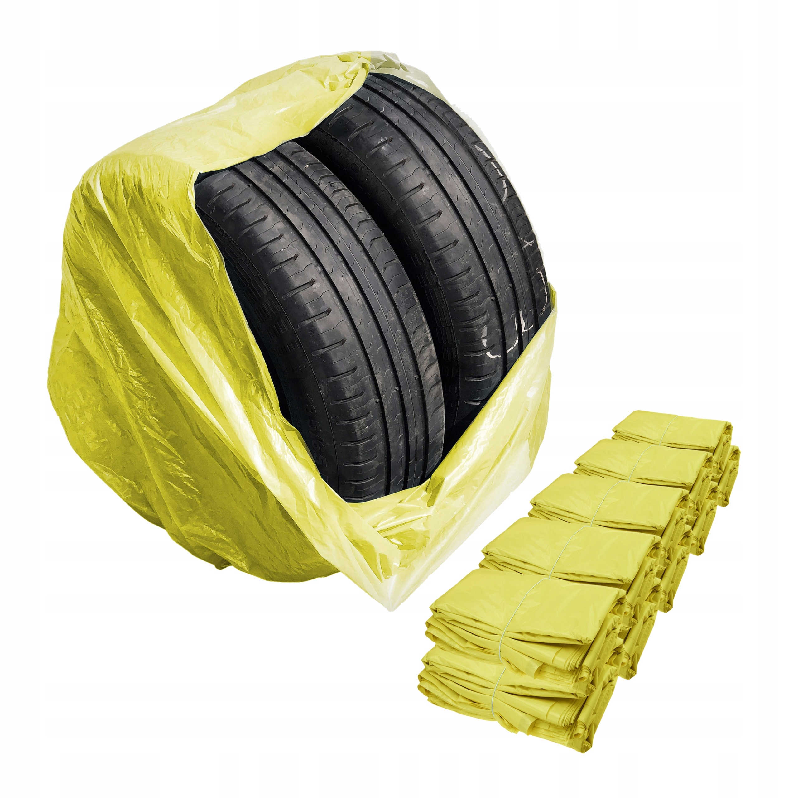 Žluté Velké Sáčky na pneumatiky , kola 100 x 100 cm Ldpe 35µm 160L Stix 200 ks
