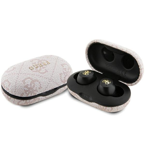 Bluetooth sluchátka Tws Guess Enc růžová 4G Metal