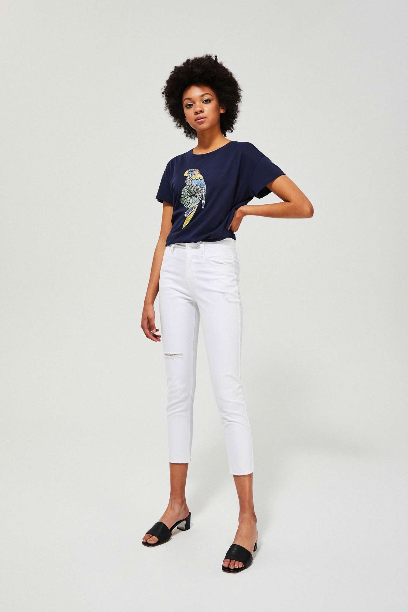 

Moodo Spodnie rurki L-SP-3125 White; L