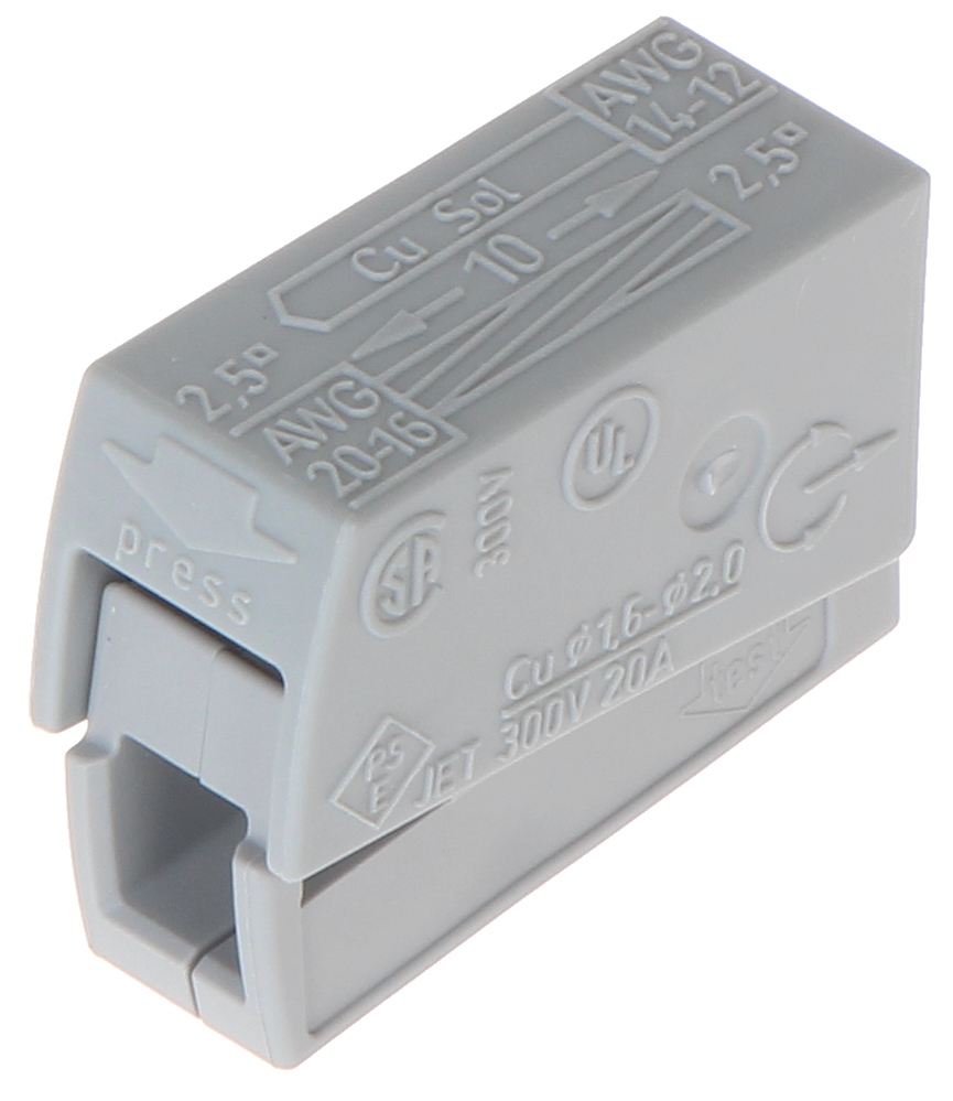 KOSTKA POŁĄCZENIOWA SZYBKOZŁĄCZKA 1 PIN WAGO EAN (GTIN) 4044918583817