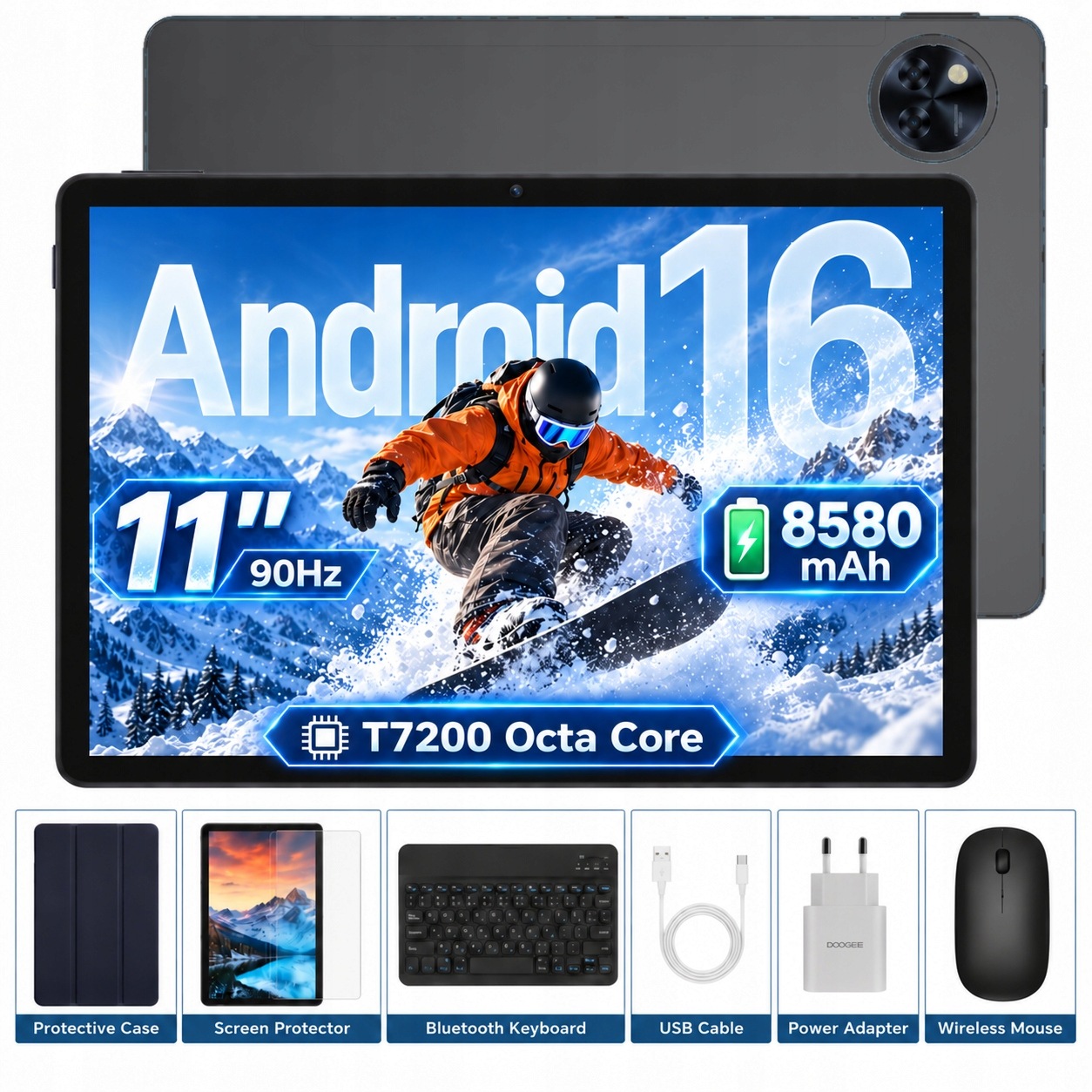 Tablet Doogee U11PRO 11”30+256GB 8580mAh Gps Wifi ANDROID16 Klawiatura Mysz
