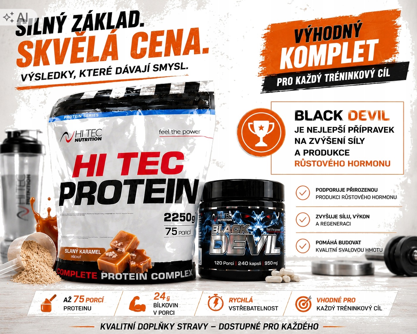 Nutrition protein 2250g slaný karamel Black devil 240 kapslí