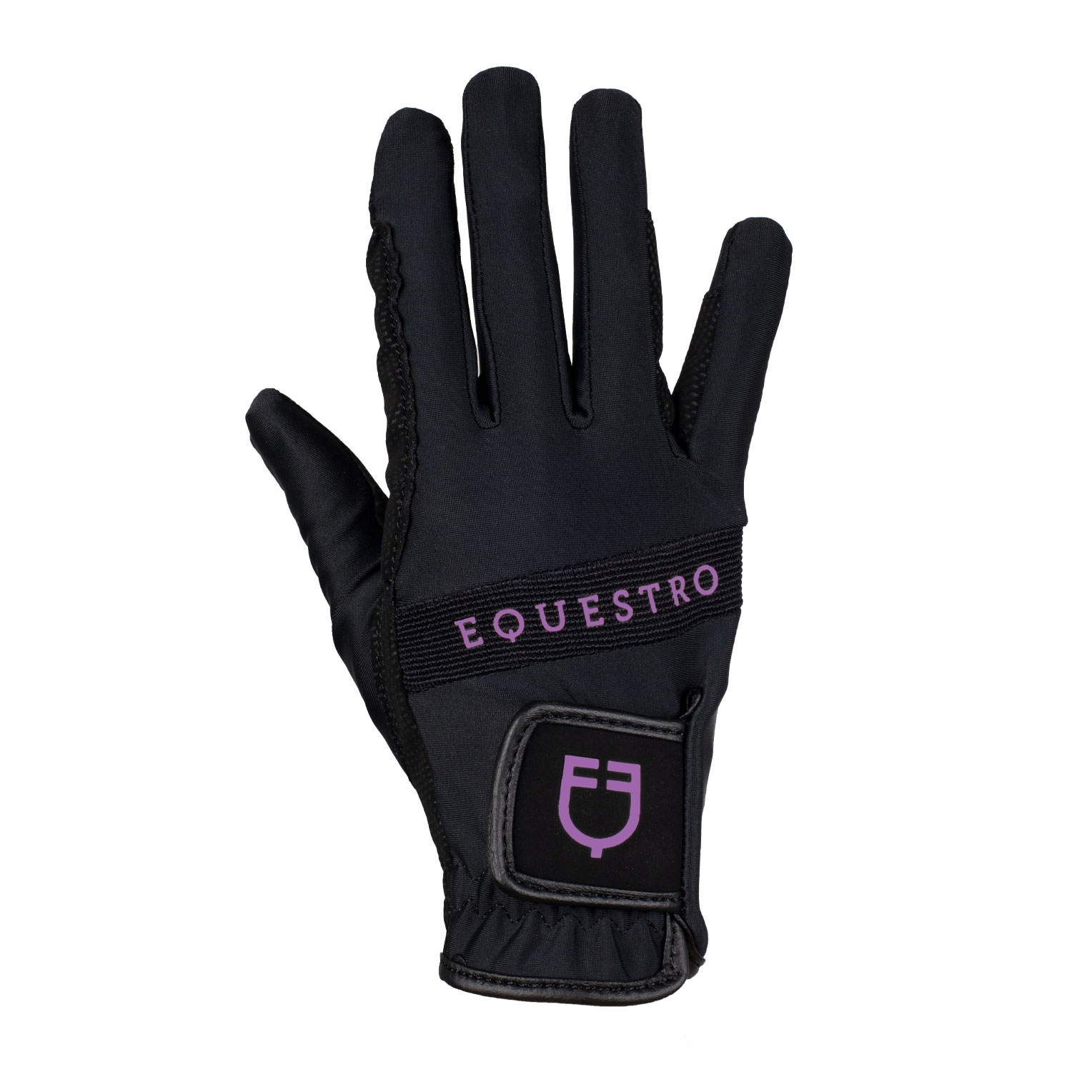 Equestro, Rękawiczki Multicolor Logo, Black/purple 7,5