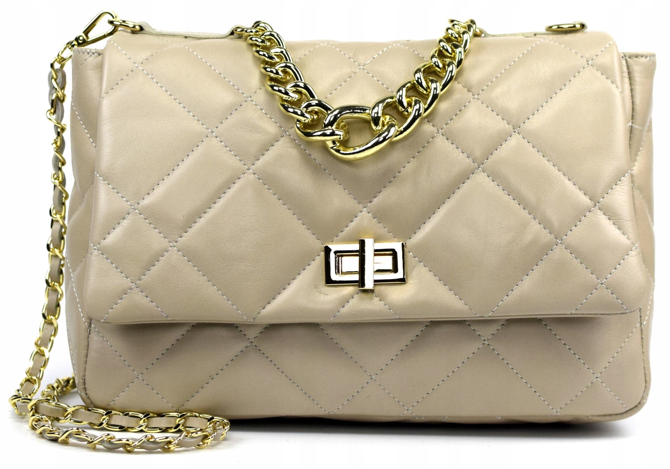 

Torebka Slvadore Feretti Skóra Pikowana Beż 481H