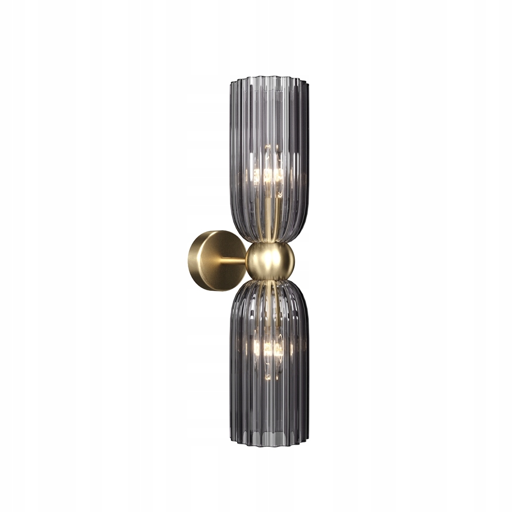 Zlatá dekoratívna nástenná lampa s tónovaným skleneným tienidlom Maytoni