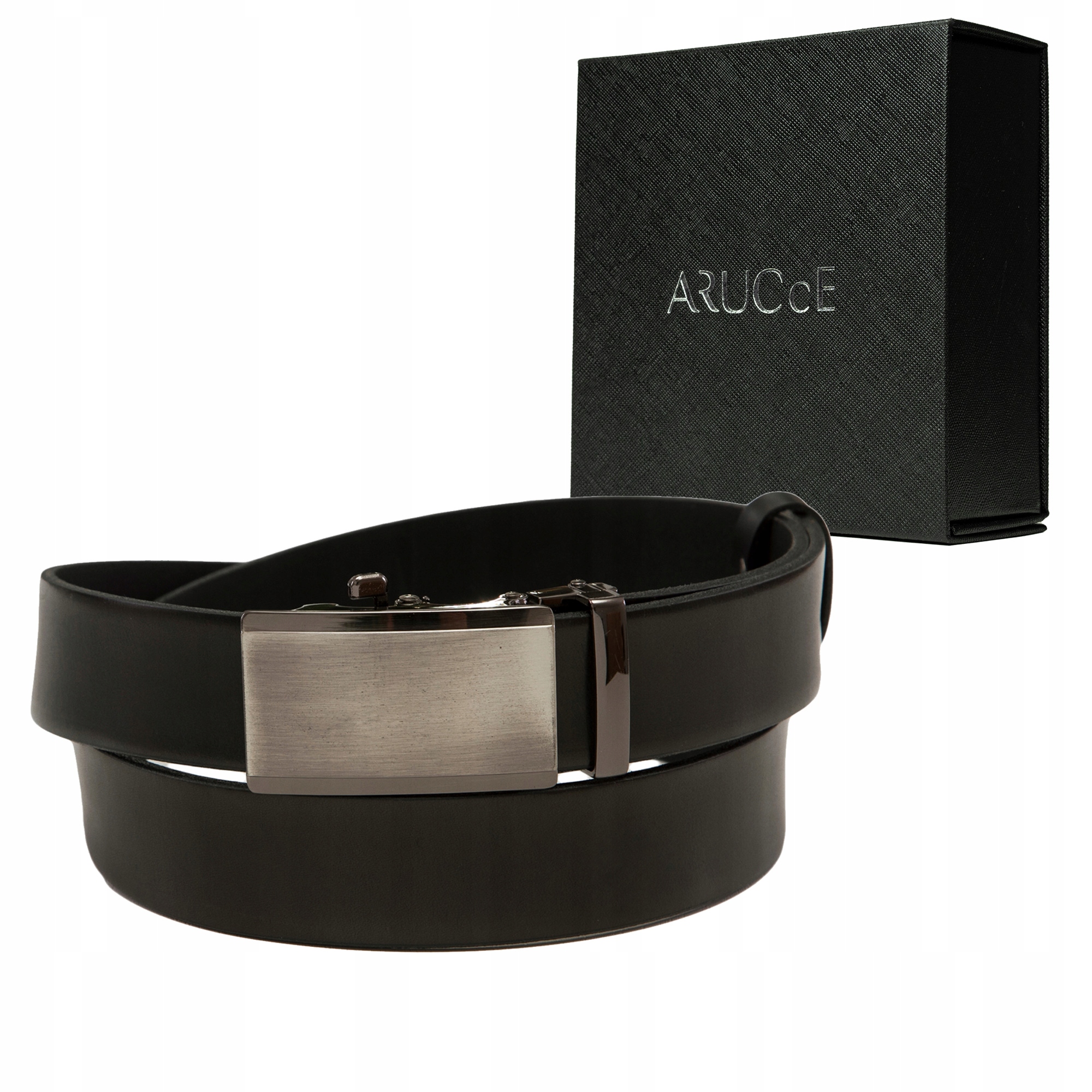 Pásek ARUCcE Ke Kalhotám 105 Kůže Lico Široký Automat Přírodní Kůže