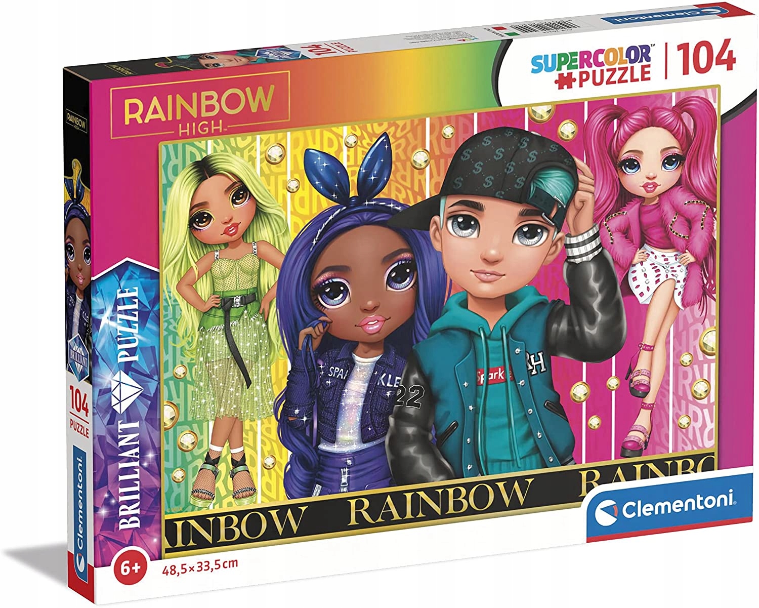 

Puzzle 104 Lalki Rainbow High puzzle brokatowe